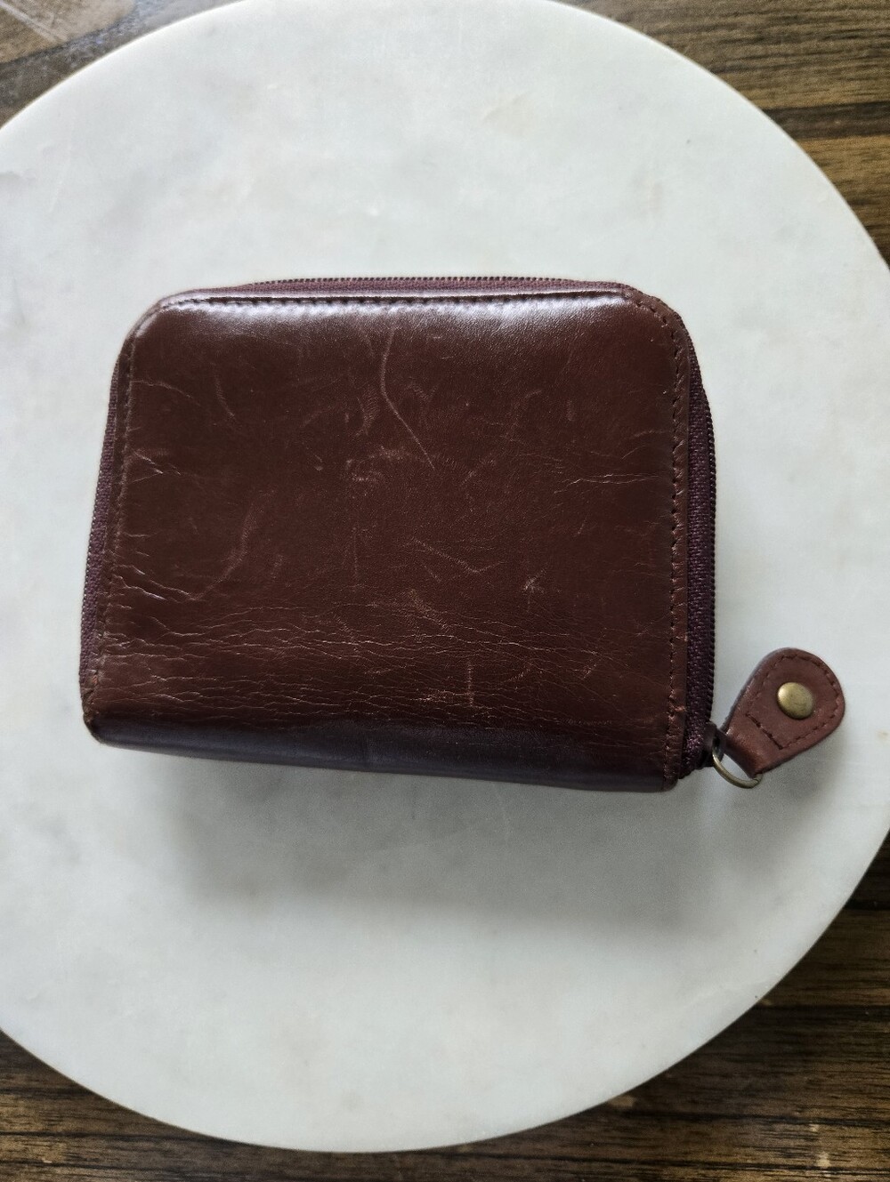 Isaac Mizrahi Brown Leather Wallet Zippered